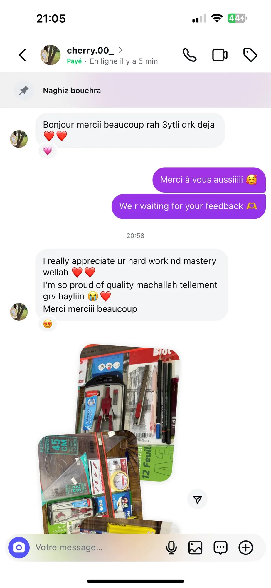 Student testimonial review screenshot